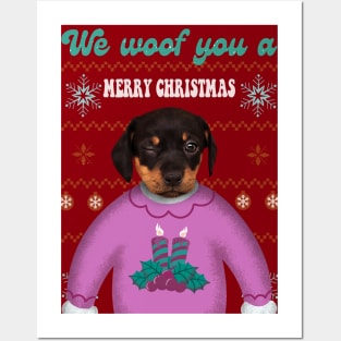 We woof you a merry christmas Posters and Art